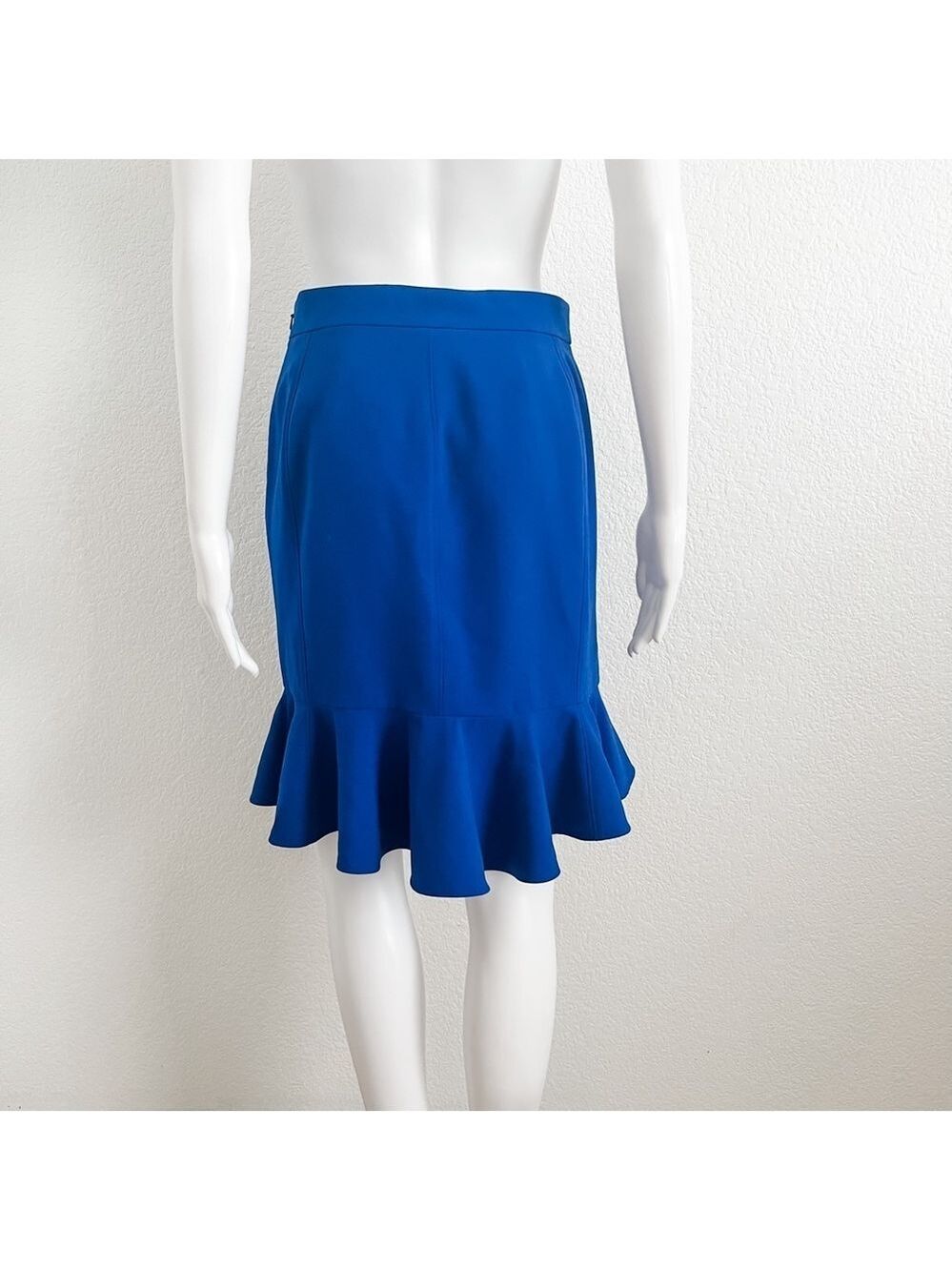 Anthropologie HD Paris Size 4 Blue Winnow Trumpet Tulip Peplum Skirt Officecore - Picture 4 of 8
